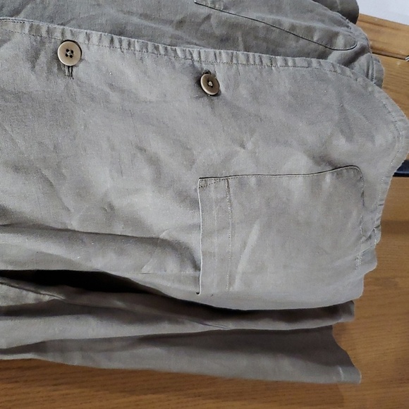 Eileen fisher green brown 2 button linen blazer - Picture 3 of 8